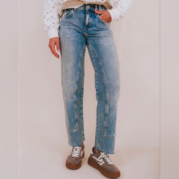 We The Free Denim - We The Free Classic Blue Straight Leg Jeans